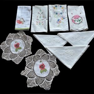 Vintage Floral Themed Springtime MisMatch Linens lot ⚠️  small stain